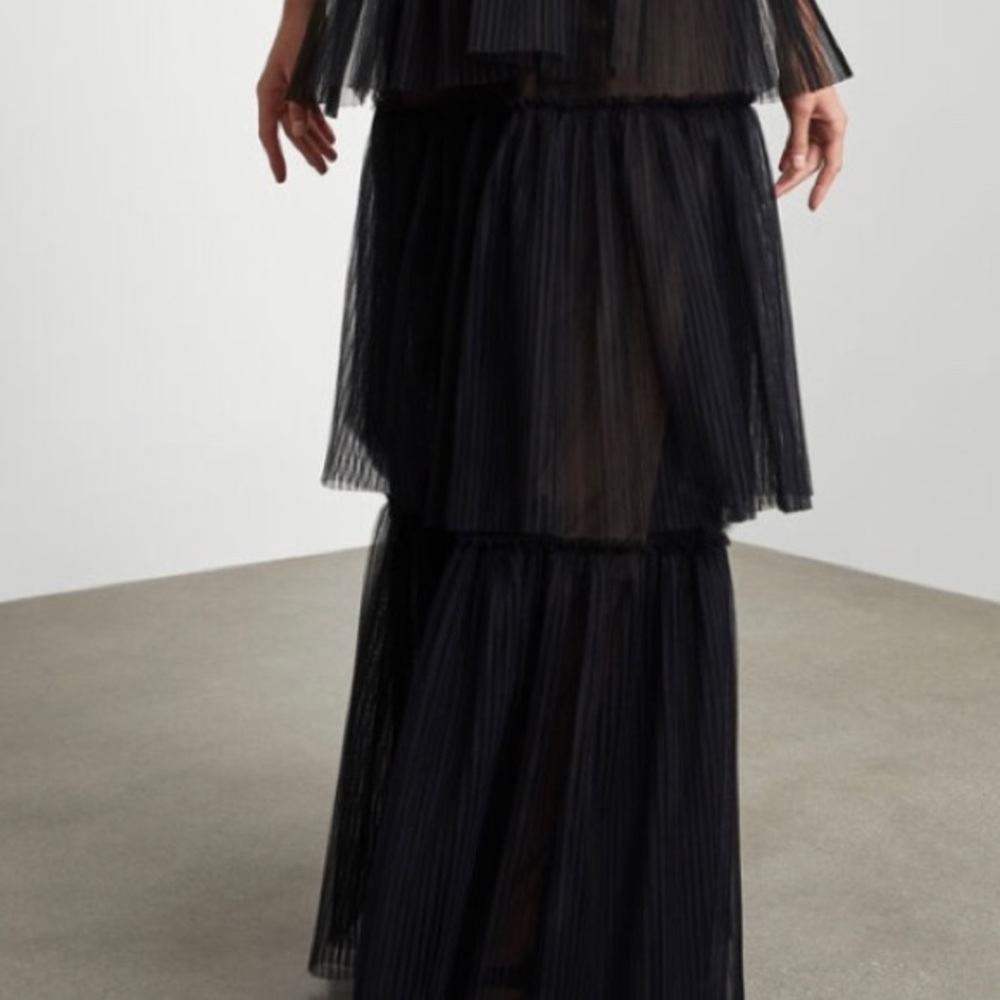 BCBG MaxAzria Black Tulle Gown - Picture 2 of 9